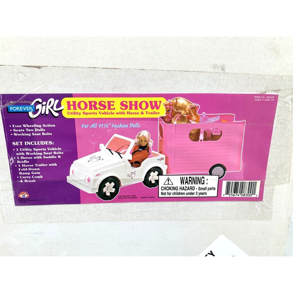 Vintage Forever Girl Horse Show Utility Sports Vehicle & Trailer Barbie New